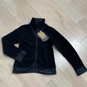 IKKS girls black zip fleece jacket